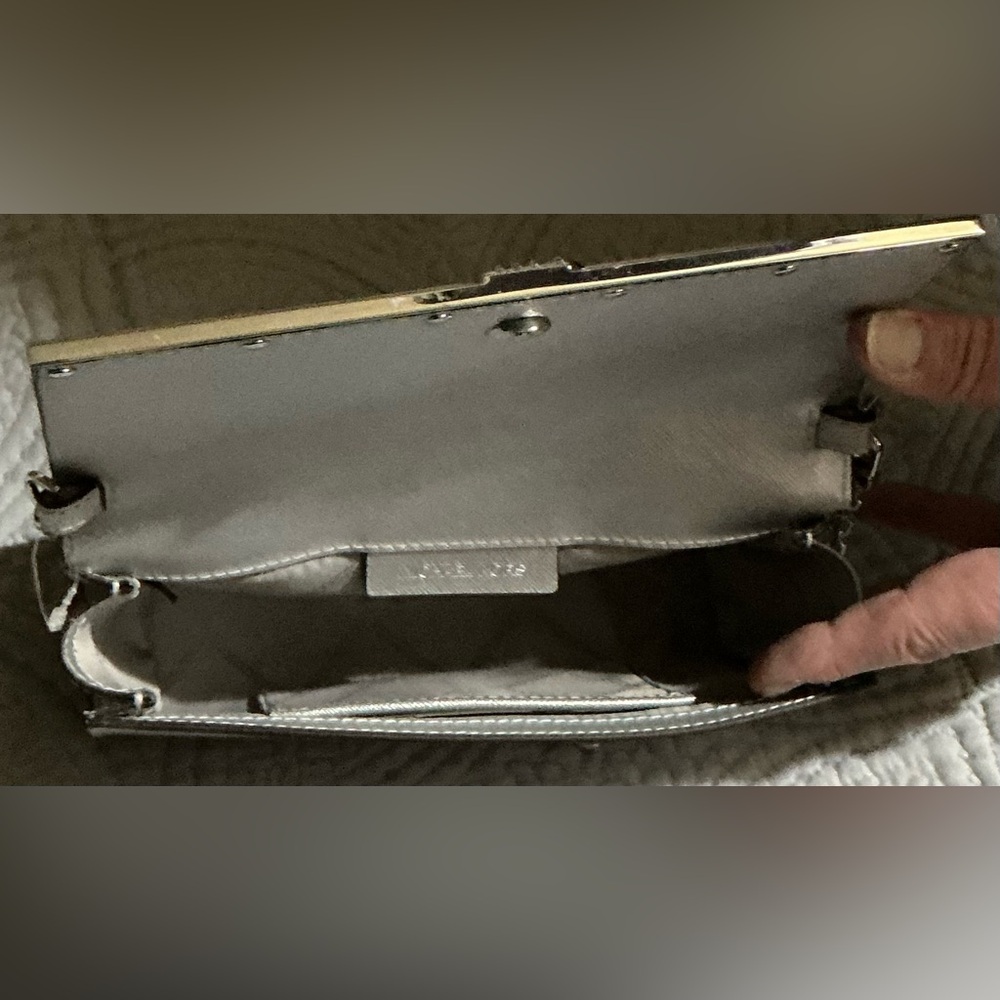 Michael Kors Silver Leather Clutch - Picture 7 of 13